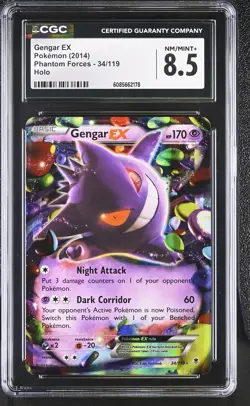 CGC 8.5 Gengar EX 2014 Phantom Forces 34/119 Holo Pokemon Card - Image 1
