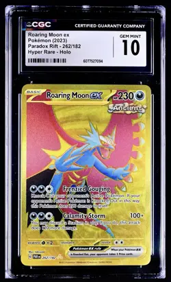 Pokemon 2023 Roaring Moon ex Gold Hyper Rare Holo Paradox Rift 262/182 CGC 10 ✨ - Image 1