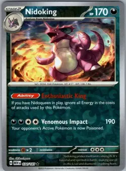 Pokemon Card Nidoking - 034/165 Reverse Holo Rare SV: Scarlet & Violet 151 NM - Image 1
