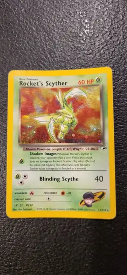 Pokemon TCG Rocket's Scyther Gym Heroes 13/132 Holo Unlimited Holo Rare MP - Image 1