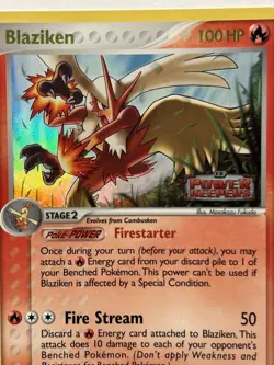 BLAZIKEN Ex Power Keepers REVERSE HOLO STAMPED Card 5/108 NM - Image 2
