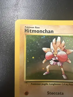 Italian Pokemon Hitmonchan 7/102 Base Set Holo Rare 1999Vintage - LP - Image 2