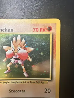 Italian Pokemon Hitmonchan 7/102 Base Set Holo Rare 1999Vintage - LP - Image 3