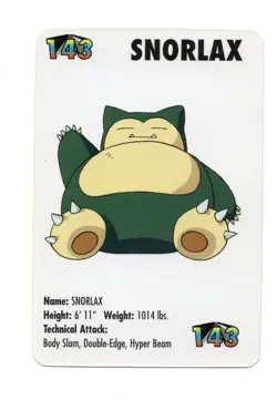 Snorlax #143 KFC Pokemon mini card promo 1998 - Image 1