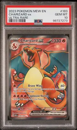2023 POKEMON SV 151 MEW EN #183/165 CHARIZARD EX ULTRA RARE PSA 10 - Image 1