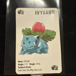 KFC Vintage 1998 Nintendo Pokemon Ivysaur Mini Card Gotta catch em all #02 - Image 1