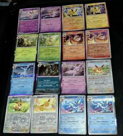 Eevee Prismatic Evolutions 16 Card Lot Holo & Reverse Holo Pokemon TCG +++ - Image 2