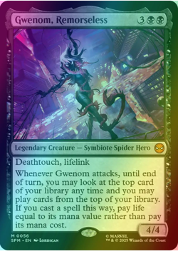 UNPLAYED and NM! Gwenom, Remorseless - Foil Marvel's Spider-Man MTG - Image 1