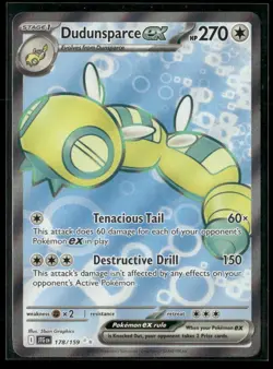 Pokemon Dudunsparce ex 178/159 Journey Together Ultra Rare Full Art Holo NM - Image 1