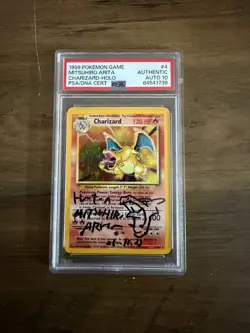 1999 Pokemon Charizard 4/102 Holo Mitsuhiro Arita Signed Auto 10 - Image 1