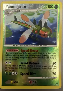 Yanmega [Reverse Holo] #14 - Pokemon Supreme Victors - Lightly Played - Image 1
