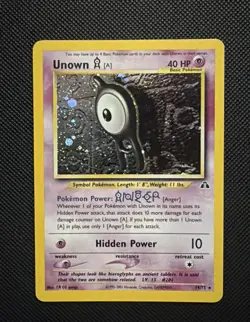 Carta Pokemon Unown A Holo 14/75 Neo Discovery Eng - Vintage - GD/Exc - Image 1