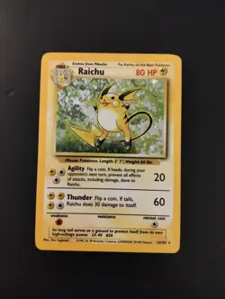 Pokemon Raichu 14/102 Set Base Rara Holo Unlimited 2000 Wizards ENG - Image 1