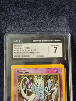 CGC 7 NEAR MINT Mewtwo 2000 Black Star Promos #12 Pokemon Card - Image 3