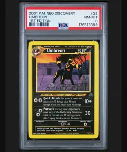 Pokemon Neo Discovery Umbreon 1st Edition PSA 8 - Image 1