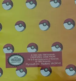 Pokemon Pikachu Nintendo 3 Ring Binder 1995 Excellent Condition - Image 4