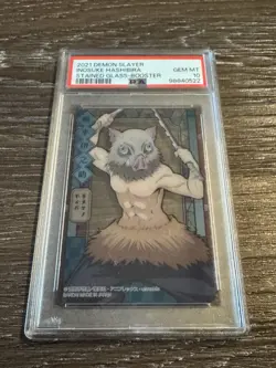 2021 Demon Slayer: Stained Glass Cards Inosuke Hashibira PSA 10 - Image 1