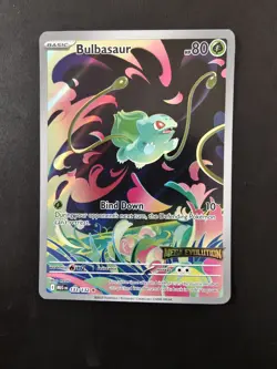 Bulbasaur 133/132 Mega Evolutions Stamped Promo Illustration Rare Pokemon Card - Image 1