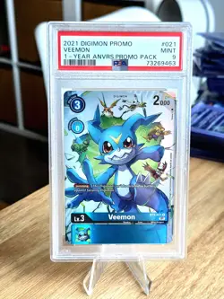 Digimon Card Game Promo Pack Double Diamond BT3-021 Veemon PSA 9 - Image 1