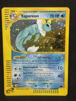 Vaporeon Skyridge Rare Holo H31/144 Pokemon Card 2003 HP - Image 3