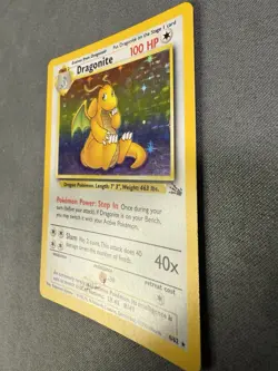 Dragonite 4/62 HOLO RARE Fossil MP Pokemon Card - Image 3