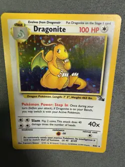 Dragonite 4/62 HOLO RARE Fossil MP Pokemon Card - Image 5