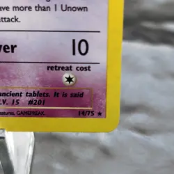 Unown A Holo Foil 14/75 Neo Discovery Pokemon Card WOTC NM Unlimited Vintage - Image 5