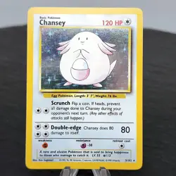 Chansey 3/102 Base Set Holo Rare Unlimited Pokemon TCG Card 1999 WOTC NM ? - Image 1
