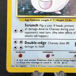 Chansey 3/102 Base Set Holo Rare Unlimited Pokemon TCG Card 1999 WOTC NM ? - Image 2