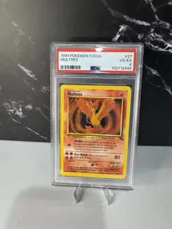 1999 Pokemon Fossil Moltres #27 VG-EX Graded Card - Image 1