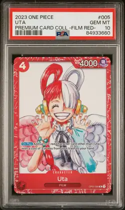 PSA 10 Uta #005 One Piece Premium Card Collection Film Red English 2023 - Image 1