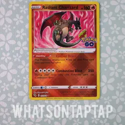 Pokemon Card Radiant Charizard 011/078 Holo Rare Sword Shield Pokemon GO NM - Image 1