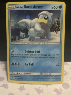 Sun & Moon Promo Alolan Sandshrew 19A/145 Cosmos Holo Pokemon Card - Image 1
