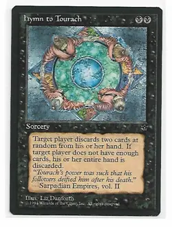 Magic the Gathering ~ 1x Hymn to Tourach (Danforth) ~ M/NM ~ FALLEN EMPIRES - Image 1