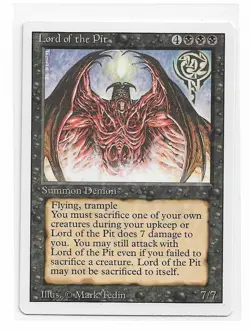 Magic the Gathering ~ MTG ~ 1x Lord of the Pit ~ MP ~ REVISED - Image 1