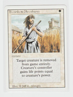 Magic the Gathering ~ MTG ~ 1x Swords to Plowshares ~ M/NM ~ REVISED - Image 1