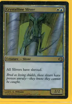 2009 Magic the Gathering Crystalline Silver Creature Silver Foil Lightly Played - Image 1