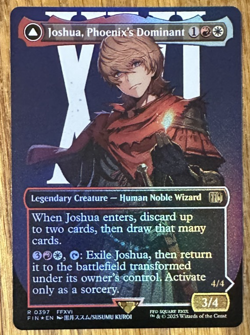 MTG Final Fantasy, Joshua, Phoenix's Dominant / Phoenix, Warden- Borderless Foil - Image 1
