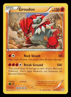 Pokemon Card Groudon 84/160 Primal Clash Rare XY LP 2015 - Image 1