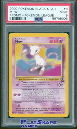 Pokemon Card PSA 9 Mew Promo League 8 WOTC Vintage Rare Original 2000 - Image 1