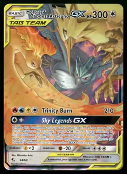 Moltres Zapdos Articuno GX 44/68 Hidden Fates Ultra Rare Tag Team Holo POKEMON - Image 1