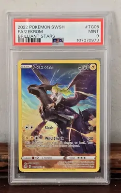 Zekrom Full Art Pokemon Brilliant Stars PSA Mint 9 Graded Card - Image 1