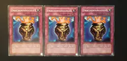 Yu-Gi-Oh! 3x Drachenfanggefass, DB1-DE111, Common, 2. Auflage, Deutsch, EX/GD/GD - Image 1