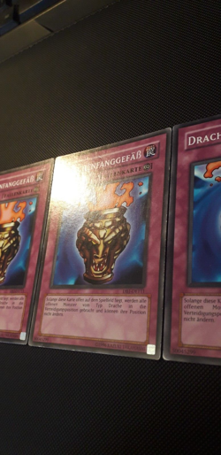 Yu-Gi-Oh! 3x Drachenfanggefass, DB1-DE111, Common, 2. Auflage, Deutsch, EX/GD/GD - Image 3