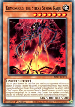 Kumongous, The Sticky String Kaiju - SDBT-EN010 - Common - 1st Edition Yugioh - Image 1