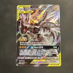 Pokemon Card - Pikachu And Zekrom GX promo SM168 Black Star Full Art Holo LP/NM - Image 1