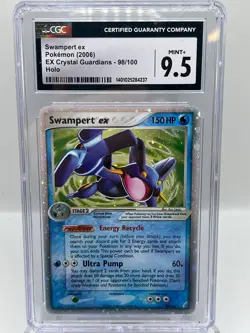 Swampert ex 98/100 Crystal Guardians Holo Ultra Rare Pokemon Card CGC 9.5 MINT+ - Image 1