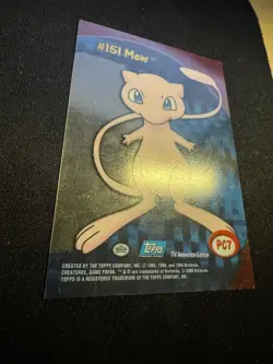POKEMON - 2000 Topps TV #PC7 Mew Clear Card Animation Series 3 - Image 3