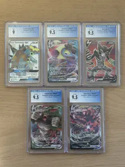Pokemon Cgc 9.5-9 Blue Label Grades Pokemon Card Lot Of 5 - Image 1