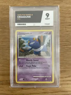 Croagunk 13/17 Pop Series 8 2008 Pokemon Card - Ace Graded Mint 9 - Image 1